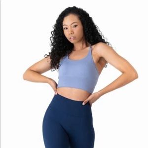 Balance Athletica Light Blue Linear Racer Top Size M